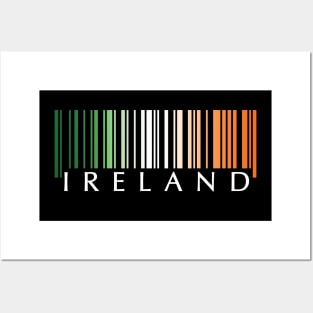 Ireland flag colors barcode Posters and Art